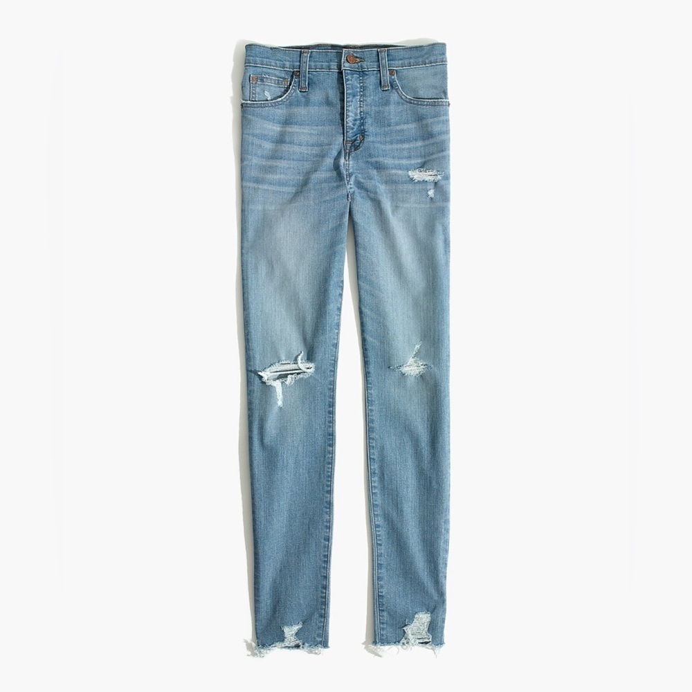 Madewell 9" High Rise Skinny Jeans in Ontario Wash: Distressed Hem‎ Edition 27 - Picture 5 of 16